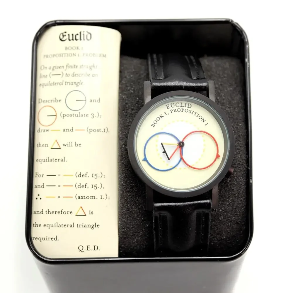 Tempus Fugit Euclid Geometry 33mm Watch Unemployed Philosopher Guild New Battery